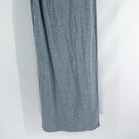 Vince Grey V-Neck Sleeveless Jersey Midi Wrap Dress Medium - Picture 5 of 6